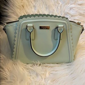 Kate Spade Mint Scalloped leather handbag Purse